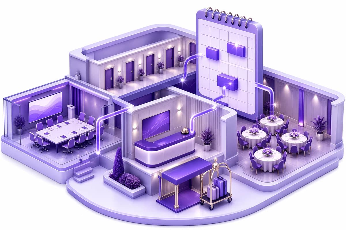 Hotel and resort venue for multi-property event management